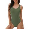 heekpek Costumi da Bagno Donna Sexy Tinta Unita Monokini Costume Trikini Gradient Sportivo Bikini Brasiliana Push up Un Pezzo Costumi Interi con Tracolla Incrociata, Verde, XXL
