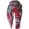 DELEY Retro Tartan Donna a Quadri Avvolgente Scialle Coperta, Rossastro
