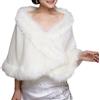 Insun Donne Scialle Faux Fur dello scialle di Bolero Lady regalo Mantella Coprispalle bianco