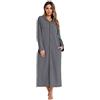 obaSeteck Vestaglia da donna con cappuccio e cerniera a maniche lunghe, abbigliamento da notte a lunghezza intera, con tasca, Z4., S