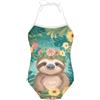 Spowatriy Costume da bagno intero per bambine, costume da bagno da spiaggia per bambini da 1 a 10 anni