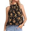 PRJN Canotta da Donna con Scollo all'Americana Top in Cotone Morbido Camicia Senza Maniche Estiva Top da Donna con Collo Alto Canotta Estiva sul Retro Camicie Canotta Casual Top Camicia