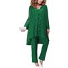 shownicer Completo Donna Elegante Tailleur in Chiffon 2 Pezzi Set Completi di Pantaloni da Cerimonia Due Pezzi Set Taglia Grande Abbigliamento per Business e Matrimoni F Verde 4XL