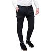 Evoga Pantaloni Uomo Cargo Slim Fit Jeans con tasconi Laterali (44, #C3 Nero)