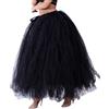 Generic Gonna lunga in tulle, sottogonna da donna, sottogonna in tulle, con vita, maxi principessa in tulle, per matrimoni e, Nero , Taglia unica