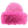 QUEEN HELENA Cappello Invernale con Pelo Berretto con Pelliccia Morbido Donna CP07 (Taglia Unica, Fucsia)