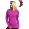 Merino.tech Maglia Termica Donna Lana Merinos - 100% Lana Merino + Calzini (Large, 250 Violet)