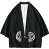Foweknow Kimono Uomo Tradizionale Giapponese Abbigliamento Maschile Confortevole Grandi Dimensioni Cardigan Noragi Giacca Yukata Cappotto Haori Giacca Estiva Casual Manica Corta Baggy Top Happi