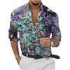 Oanviso Camicie Casual da Uomo Manica Lunga Camicia Hawaiana con Bottoni Funky Stampa Floreale Camicia Elegante Estiva Blouse Moda Camicie per Mare Spiaggia Vacanza A 07 L