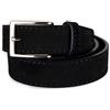 Emila Cintura nera scamosciata uomo cinta camoscio artigianale casual 3,5 cm con fibbia per jeans abiti da ragazzo made in italy belt classica elegante cuciture ai bordi impunture Vera Pelle Nero