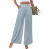 Adigaber Pantaloni Donna Vita Alta Pantaloni a Gamba Larga con Coulisse Regolabile e Tasche Pantaloni Palazzo Eleganti e Morbidi