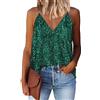 AirMood Donne Sexy V Neck Sparkle Shimmer Tank Gilet Paillettes Top Las Vegas Disco Paillettes Tank,Verde, XL