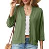 GRECERELLE Cardigan da donna estivo leggero bolero elegante Shrug Ruffles Cardigan da donna maglione a maniche volant per abito sera estiva matrimonio, verde militare, XL