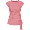 GRACE KARIN Top da donna con maniche a cappuccio, vita con fiocco, girocollo, camicette eleganti, top estivi, camicie casual da lavoro per signore, rosa, XL