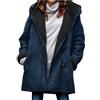 Generico Cappotto Invernale Donna con Cappuccio Caldo Piumini Lunghi Inverno Taglie Forti Caldo Piumino Lungo con Bottoni Giacche in Pile Donnas Tinta Unita Casual Cappottos Invernale Maniche Lunghe