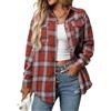 seiveini Camicia Donna a Quadri Eleganti Camicie di Flanella Maniche Lunghe Boyfriend Camicetta Scozzese Classica per Autunno Inverno A Arancione M