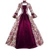 KHIRVWL Abito Medievale da Donna Abito Gotico retrò Abito da Palazzo Abito Victoria con Fiocco Collo Quadrato Abito Maniche Lunghe Abito da Sera per Festa di Carnevale di Halloween Vestiti Cerimonia