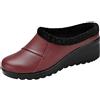 cfpqv Pantofole da donna in peluche chiuse, foderate, invernali, pantofole calde, pantofole in pelle, scarpe da passeggio, scarpe da giardino, per interni ed esterni, Colore: rosso, 36 EU