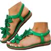 Generico Sandali Donna,Sandali Donna Estive Comode Piatti Ciabatte con Decorazioni A Fiore Eleganti Bohemia Open Toe Sandalo per Spiaggia, Casa e Mare,36-43, Verde,41