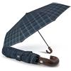 PERLETTI Ombrello Pieghevole Antivento Uomo - Ombrellino Compatto Resistente Ultra Leggero Adulto - Ombrello Apertura e Chiusura Automatica da Viaggio - Diametro 104 cm (Tartan Blu e Verde)