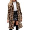 NZYIHAO Cappotto in pelliccia sintetica da donna, elegante motivo leopardato, in pelliccia, morbido, invernale, lungo, in pelliccia sintetica, a maniche lunghe, per le mezze stagioni, spessa, calda, in