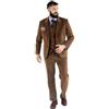 Lacoac Uomo Tre Pezzi Abito di Velluto a Coste Monopetto Bottone Giacca Gilet Pantaloni Set Partito Prom Matrimonio