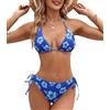 Genfien Costume da Bagno Donna Due Pezzi Bikini Set Halter | Reggiseno Bikini Top Triangolo Tanga,Brasiliano,Beachwear,Swimwear,Costumi da Mare