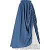 Generic Gonna medievale da donna a doppio strato, in vita elasticizzata, con volant, linea ad A, sottoveste, gonna a strati, per Halloween e carnevale