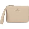 Braccialini Milly Pochette in materiale simil pelle di colore platino, dal design essenziale e raffinato. Chiusura con zip dorata con laccetto laterale e logo frontale. Compatta e leggera,