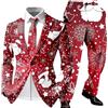 Generisch Tuta natalizia da uomo, divertente da uomo, costume di Natale, 2 pezzi, slim fit, abito da uomo, abito da sposa, moderno, Natale, Natale, giacca