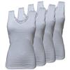 Fontana Calze Fontana Intimo,4 Canotte Donna Spalla Larga con Pizzo 100% Cotone (Bianco, 4 M IT Donna)