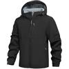 Bauzuoyo Giacca softshell da uomo, impermeabile, per attività all'aria aperta, con foderata, antivento, calda, invernale, escursionismo, campeggio, giacca funzionale tinta unita