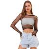 LemonGirl LEMON GIRL - Top da donna a rete a maniche lunghe, babydoll, taglia 38-48