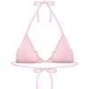 YAMAMAY - Bikini Parte Alta a Triangolo Senza Ferretto, Imbottitura Removibile, Donna, Seersucker, Rosa, Righe