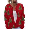 generisch Cardigan natalizio da donna, maglione natalizio, divertente cardigan brutto puro, Babbo Natale, Ugly Christmas Sweater Maglione natalizio lavorato a maglia