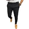 Oanviso Pantaloni da Lavoro Leggeri Uomo Ufficio Estivi Lunghi Chino Slim Fit Pantaloni Eleganti Morbidi Fascia Pantalone Caviglia Stretta Business Casual Formali Trousers nero-01 M
