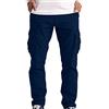Onsoyours Pantaloni Uomo Slim Fit Pantaloni da Lavoro Uomini Leggeri Elasticizzati Pantalone Tuta Ragazzo Leggero Pantaloni Elegante Regular Fit Pantaloni Cargo Sport C Blu Navy L