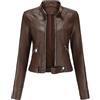 KHIRVWL 2024 Giacca di Pelle Donna Giubbotto da Motociclista in PU Pelle Giacca da Biker Slim Fit Bomber di Pelle Giacchetta Leggera Casual Giacche da Moto Outwear Leggero Comodo Cardigan Similpelle