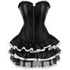 jutrisujo corsetto bustino con gonna tutù Donna gotico lingerie burlesque Halloween outfit set sexy Nero bianca m