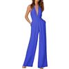 Generico Tuta 𝐄lisabetta 𝐅ranchi Donna Mini Tuta da Donna Senza Maniche Sexy con Scollo all'Americana e Vita Senza Schienale Tuta Casual Donna 𝐄stiva (Blue, XL)