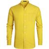 HISDERN Camicia Giallo Uomo Manica Lunga de Matrimonio Casual Elegante Gemelli Camicia Uomo Coreana Regular Fit Elasticizzata Camicie da Uomo Button Down 2XL