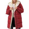 Uwdiohq Giacca Lunga con Cappuccio da Donna, Foderata in Pile, a Maniche Lunghe, con Cerniera, Cappotto Solido, Caldo Invernale, con Tasca Cappotto Invernale da Giubbotto Donna Nero