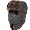 BE-TOOL Cappello bomber invernale unisex 3 in 1 con scaldacollo, paraorecchie e copertura integrale rimovibile, antivento, per sci e ciclismo