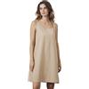 BEAUTELICATE Sottoveste Donna Cotone Lavato Corto Sottoveste con Spalline Larghe Camicia da Notte Pigiama Senza Maniche Corta Estiva Sleepwear per Casa e Casuale Color Carne, XL