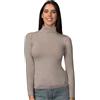 Intimidea - Maglia in Cashmere e Modal, T-Shirt Maniche Lunghe con Collo Dolcevita, Calda e Morbida, 212818 (Natur, S/M)