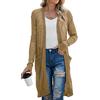 GRECERELLE Copricostume da donna estivo da spiaggia casual cardigan a maniche lunghe per le vacanze ampio bikini lungo copricostume kimono da donna, cachi, L