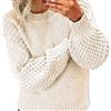 Generico Maglia Donna Manica Lunga Maglia Sottogiacca Donna Maglione Pullover Lavorato A Esterno in Tinta Unita Caldo E Ispessito Casual Autunno E Lupetto Senza Maniche Beige M