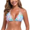 RELLECIGA Bikini Donna Top Triangolo Regolabile con Volant Reggiseno Ruffle Laguna L