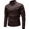 Vhersily Giacca Bomber Uomo Invernale Old School Giubbotto Corto Giacchetta a Vento Imbottito Aderente in PU Soffice e Resistente Pelle da Moto Moderno Invernali Antivento Giacce per Mezze Stagioni