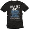 MAKAYA T Shirt Monster Wanted Cookie - Magliette Divertenti Uomo Nera XXXXL